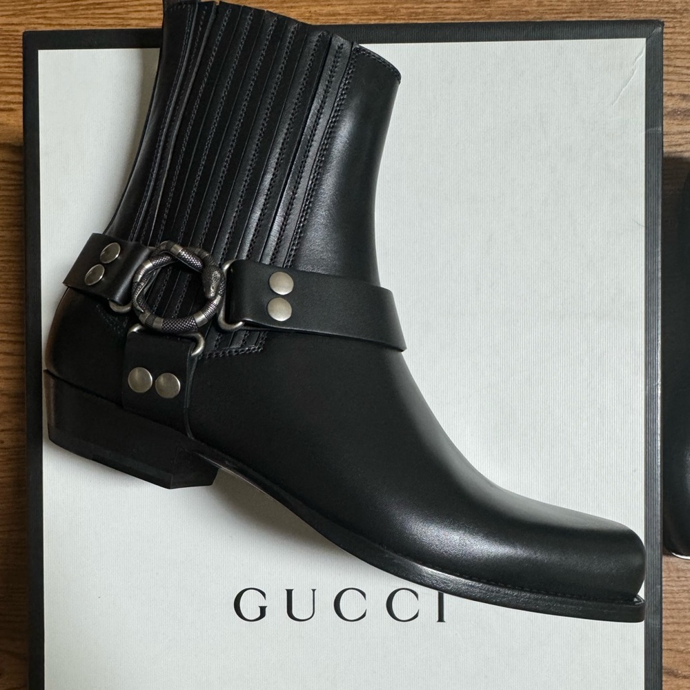 NWT Gucci Mens Motorcycle Boots Size 11.5 US/10.5 UK